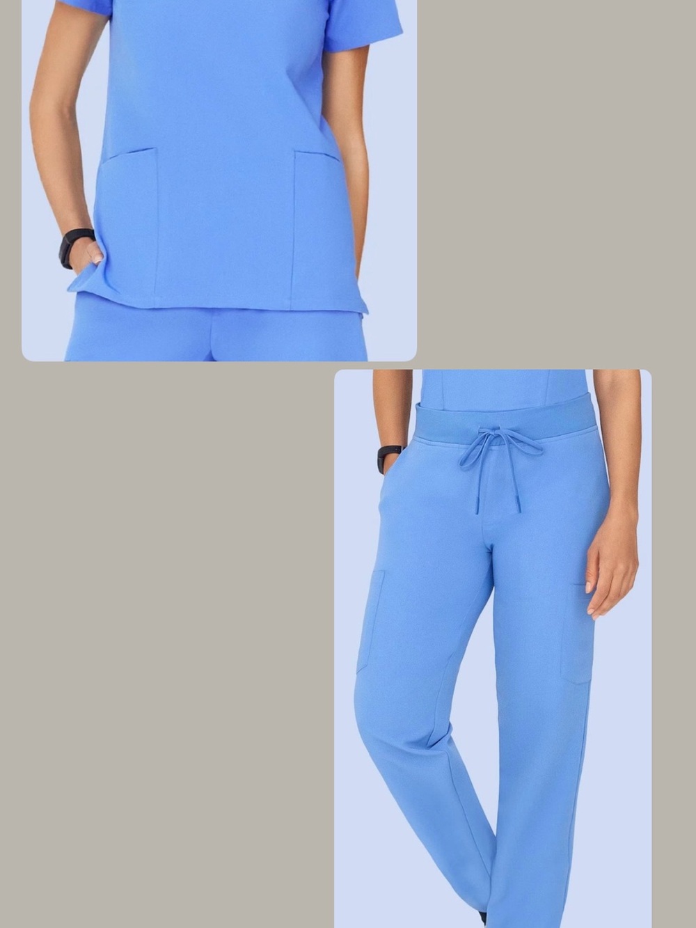 Mandala Scrubs Ceil Blue Set Classic Top Cargo Pants
